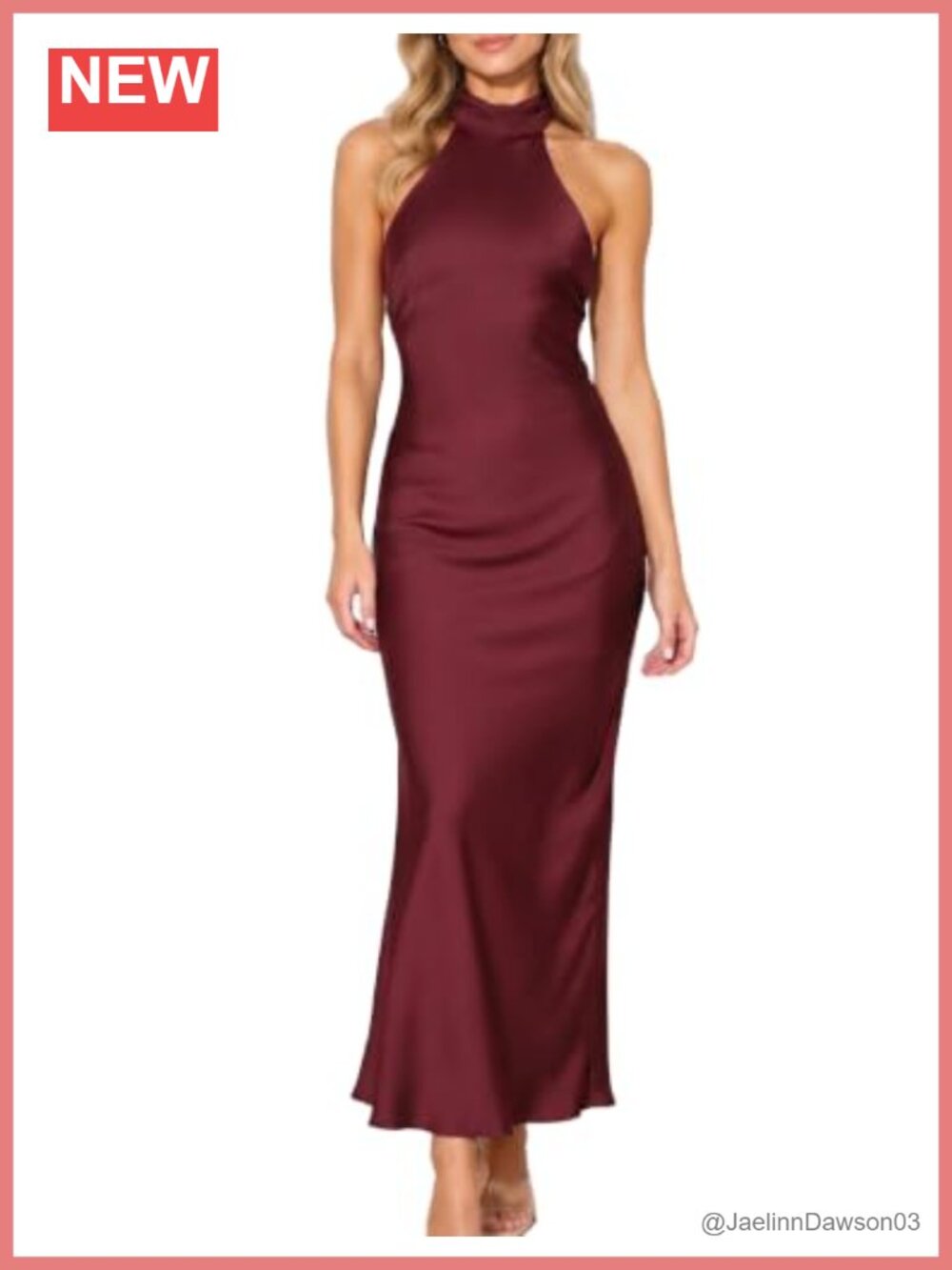 Satin Halter Neck Backless Formal Maxi Dress Sleeveless Spaghetti Strap